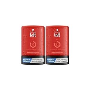 Taft - Schwarzkopf - Gel Tube Coiffant - Gel V12 - S&eacute;chage Express - Fixation Extra Forte - Doux sur les cheveux et le Cuir Chevelu - Sans Effet Collant - Formule Provitamine B5-250 ml (Lot de 2)