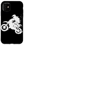 Coque pour iPhone 11 Moto cross Dirt Bike Racing Off Road Blanc Noir Cool Bike