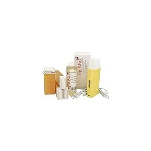 EpilWax - Kit Chauffe Cire Épilation Professionnelle avec 4 x Recharges Roll on Cire Miel, 100 x Bandes d'Épilation et Huile après Épilation - Gamme Royal