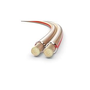 PureLink SP050-050 Câble d'enceinte 2x1.5mm² (99,9% OFC cuivre Massif 0,20 mm) Câble de Haut-Parleur HiFi, 50m, Transparent