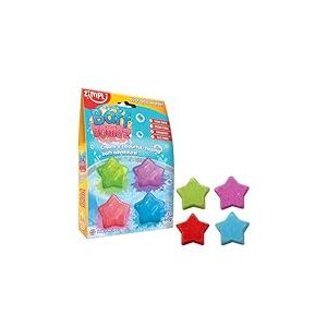 4 x Bombes de Bain Étoiles de Zimpli Kids, Set de Bain Moussant Naturel pour Enfants, Cadeaux d'Anniversaire pour Garçons et Filles, Jouet de Bain, Kit de Fabrication de Bombe de Bain