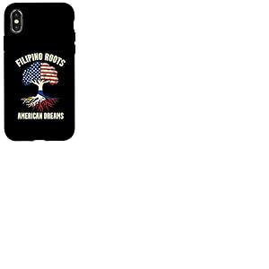 Moitié philippin moitié Drapeau américain américain philippin américain Coque pour iPhone X/XS