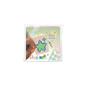 Pixel P23117 - Mosaïque médaillon étoile, Porte-clés pour Enfants à décorer soi-même, système d'enfichage très Facile, sans Repassage ni Collage, tesselles en bioplastique