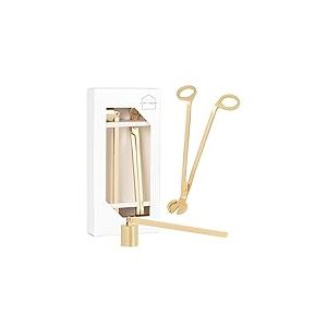Set d'accessoires pour Bougies avec éteignoir et Coupe-mèches - Or