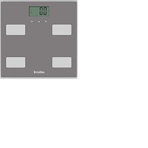 TERRAILLON - CONTROL FIT- Pèse personne électronique, Impédancemètre, Analyse des masses graisseuse, musculaire, hydrique, osseuse IMC, Capacité 160 kg, Plateau verre, Gris