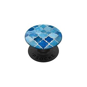 Carrelage marocain Bleu clair Floral Oriental Art Trendy Vintage PopSockets PopGrip Adhésif