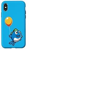 Un Poisson Mignon Vole avec Un Ballon. Poisson Volant Coque pour iPhone X/XS