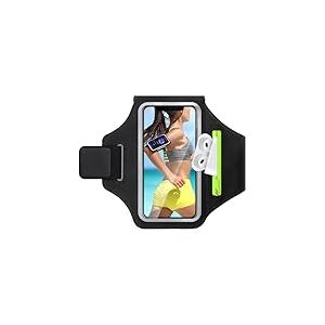 GlasFlength Brassard de Sport avec Poche Écouteur, Brassard Telephone Sport Porte Telephone Course a Pied Sport pour Téléphone Portable Razobws pour iPhone 16/15/14 Jogging Cyclisme Randonnée 6.7"