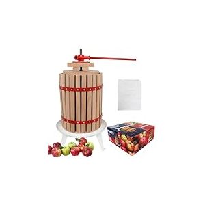 HOME It&reg; Pressoir &agrave; fruits 18L en bois de ch&ecirc;ne &ndash; Presse manuelle avec sac filtrant inclus &ndash; Pour pommes, poires, baies, rhubarbe &ndash; Certifi&eacute; FSC et LFGB