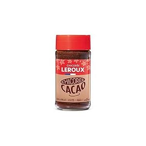 Leroux - Chicorée Soluble Cacao - 100% d'Origine Végétale - Chicorée Cultivée en France - Source de Fibres, Sans Sucres Ajoutés - Pot de 100g