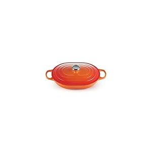 Le Creuset Cocotte rectangulaire en Fonte émaillée Signature avec poignée d'assistance, 31x cm, 3,4 litres, Volcanique, 21112310902430