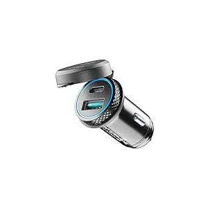 INTERPHONE Cellularline ACC2USB | Adaptateur Moto 2 USB pour DIN Femelle - Adaptateur Allume-Cigare Type-A et Type-C