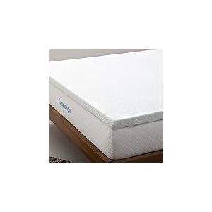 Linenspa Surmatelas 160 x 190 cm Memoire de Forme | 5cm Epaisseur| Avec gel rafraîchissant et housse lavable à fermeture éclair | Oeko-Tex | 2 personnes, Blanc