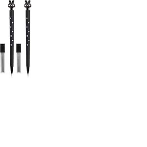 Back2Fun - Porte-mines pour enfants avec lapin sur le dessus, comprend 12 mines 2B, papeterie amusante pour enfants, crayon porte-mine 0,5 mm, con&ccedil;u pour la trousse scolaire ou pour offrir (Lot de 2)