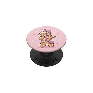 Joli n&oelig;ud Coquette en Pain d'&eacute;pice Rose l&eacute;opard No&euml;l PopSockets PopGrip Adh&eacute;sif