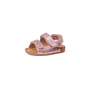 Amazon Essentials Sandales en Li&egrave;ge B&eacute;b&eacute; Fille, Paillettes Roses, 32 EU