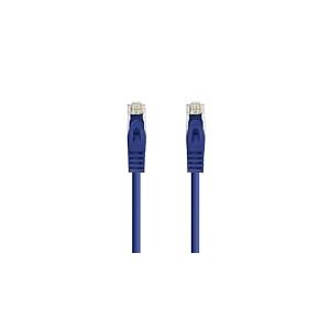 Blendend Câble réseau Cat.6A UTP AWG24 LSZH bleu 3 m, résistant au feu, idéal pour des connexions rapides et sécurisées aux réseaux de données.