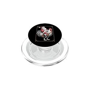 Coq Chapeau de P&egrave;re No&euml;l r&eacute;tro Motif Poulet PopSockets PopGrip pour MagSafe