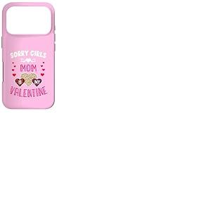Sorry Girls Mommy is My Valentine C&oelig;urs l&eacute;opard et Plaid Coque pour iPhone 17 Pro