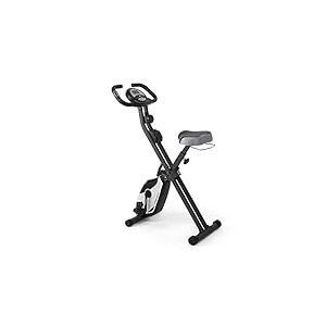 Ultrasport F-Bike Vélo d’Appartement Pliable I Vélos d'Appartement Extra Silencieux jusqu'à 130 kg avec Selle Confort, Velo d Appartement Pliable (Noir-Gris)