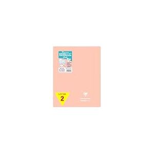 Clairefontaine 981479AMZC Lot de 2 Cahiers Agrafés Koverbook Blush Corails - 24x32 cm - 96 Pages Grands Carreaux - Papier Blanc 90 g - Couverture Polypro Opaque