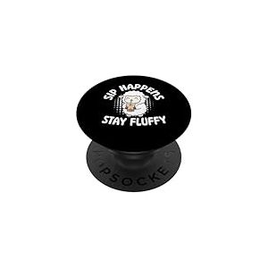 Sip Happens Stay Fluffy Funny Sheep, Jeu de Mots PopSockets PopGrip Adhésif