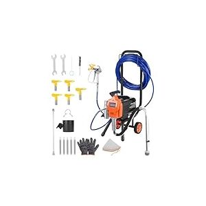 VEVOR Pulv&eacute;risateur de Peinture sans Air sur Pied, Syst&egrave;me de Pulv&eacute;risation de Peinture 1500 W, 3300 PSI, avec Chariot, Brosse, Tuyau, Rallonge, Buses, pour D&eacute;co Int&eacute;rieure Fournitures Cl&ocirc;tures