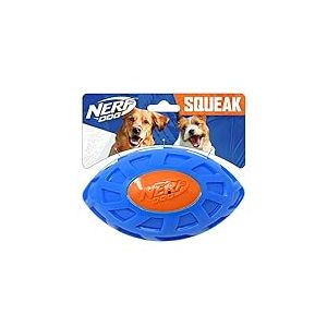 Nerf Dog TPR EXO Ballon de Football couineur Bleu/Orange 15,2 cm