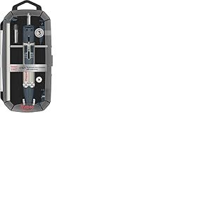 Maped - Compas Technique Métal avec Allonge n°421 - Réglage Rapide par Levier - Vis Micrométrique - Gamme Since 1947 - Précision & Robustesse - Coffret Inclus - Garantie 3 Ans