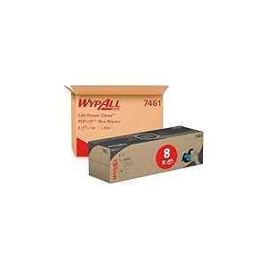 Essuyeurs WypAll L40 7461 - 8 boîtes Pop-up de 100 formats blancs, 1 épaisseur