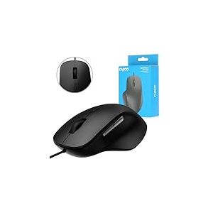 Rapoo Souris d'ordinateur Filaire (Optique, Souris, PC, Silencieux, c&acirc;ble USB A, 3600 DPI, 120 cm, Wired) Noir