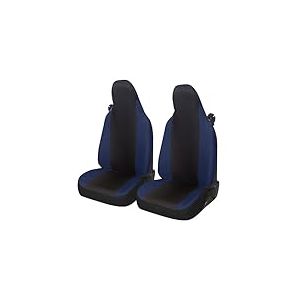 Auto Accessori Lupex Housses de siège Auto compatibles avec Smart fortwo, 450 451 et 453, 1 2 3 séries, Tissu Polycoton (Noir - Bleu foncé)