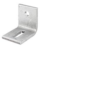Alberts 335069 Équerre réglable | avec trou oblong, pour fixation dans béton | galvanisée à chaud | 77 x 77 x 60 mm