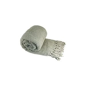 Home Soft Things Jet&eacute; de lit en tweed argent&eacute;, 127 x 152,4 cm, super doux, confortable, chaud, confortable, respirant pour salon, chaise, canap&eacute;, lit, canap&eacute;, chambre &agrave; coucher, d&eacute;coration d'int&eacute;rieur