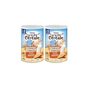 NESTLÉ BÉBÉ - P'TITE CÉRÉALE SAVEUR BISCUIT AUX CÉRÉALES COMPLÈTES DES 6 MOIS BOÎTE 415G (Lot de 2)