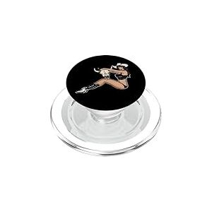 Chapeau de Cowgirl/Cowgirl de l'espace/t&ecirc;te de Mort de Buffle PopSockets PopGrip pour MagSafe