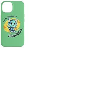 Handball Ballon de handball Chat-chattes Joueuse de handball Coque pour iPhone 14