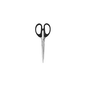 D.RECT Ciseaux de Coupe en Acier Inoxydable | 18cm | pour Papier et Tapes l Poignée en Plastique Incassable l Ciseaux D'école | Ciseaux pour Utilisation à la Maison l Ecole et Bureau, Noir