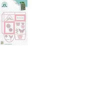 Nellie's Choice Matrice de Découpe Brique de Lait-Boîte Couvercle-15 Pcs de 10 x 6,5 x 5,5 cm- Contenant Dragées-Cutting Dies pour Cadeaux de Noël, Anniversaire, Mariage, Rose