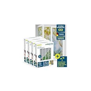 Hoberg Protection anti-pollen pour fen&ecirc;tres avec fixation magn&eacute;tique innovante | Jusqu'&agrave; 150 x 130 cm d&eacute;coupable individuellement, pas de per&ccedil;age ni de vissage | Fixation avec 16 aimants [4 Pi&egrave;ces]