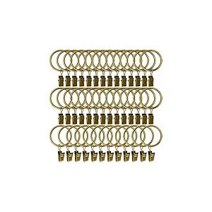LLPJS Lot de 40 Anneaux de Rideaux en m&eacute;tal avec Clips, Clips de draperie avec Anneaux, Crochets de Tringle &agrave; Rideaux, Crochets d&eacute;coratifs &agrave; Suspendre pour fen&ecirc;tres, diam&egrave;tre int&eacute;rieur de 3,8 cm,