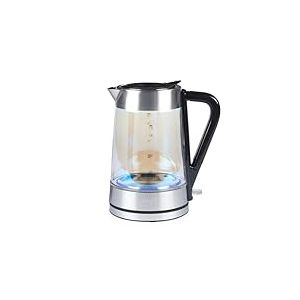 Salter Bouilloire en verre irisé - 1,7 L, éclairage LED, couvercle à pression d’eau à remplissage facile, filtre anti-calcaire, sans BPA, capteur d’ébullition sèche, arrêt automatique, EK5078IRFVDE