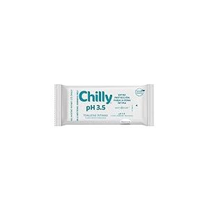 Chilly Salviettine Delicate, Salviette per l'Igiene Intima, Azione di Difesa, Tessuto 100% Biodegradabile, Ottime Fuori Casa, pH 3.5, Clinicaments Testato, Confezione da 12 salviettine