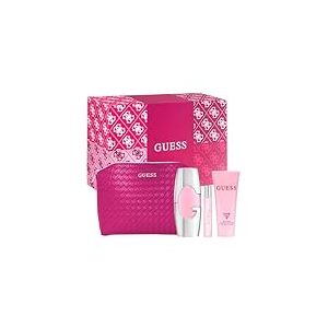 Guess Guess For Women 4 Pc Gift Set 2.5oz EDP Spray, 0.5oz EDP Spray, 3.4oz Body Lotion, Pouch