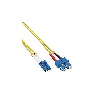 InLine 88656R C&acirc;ble de Fibre Optique Jarretiere Optique C&acirc;ble Ethernet Fibre 1 m 2X LC 2X SC OS2 Noir, Bleu, Rouge, Blanc, Jaune