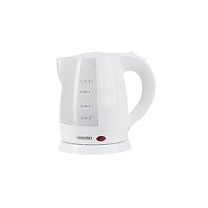 Mesko MS1276 Bouilloire Électrique 1 Litre, Sans BPA, Theiere Sans Fil, Arrêt Automatique, Base 360º, Filtre Anti-Calcaire, Blanc, 1600W