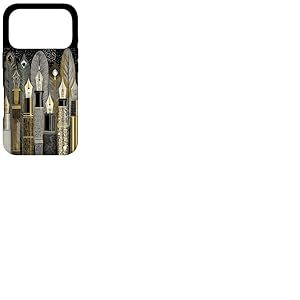 Stylos Plume Vintage avec Plumes et d&eacute;tails Art D&eacute;co Coque pour iPhone 17 Pro