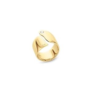 Calvin Klein Bague pour Femme Collection CK CHERISHED en Or Jaune avec un Cristal - 35000663D