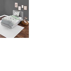 Bierbaum Parure de lit en Flanelle Fine Motif 4104 Vert 30 135 x 200 cm + 80 x 80 cm