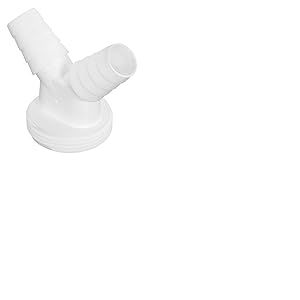 Sanitop-Wingenroth Double raccord de tuyau, pour le raccordement du tuyau de vidange de deux machines à laver ou lave-vaisselle, type 1 1/2" x 20-24 mm, plastique, blanc, 223195